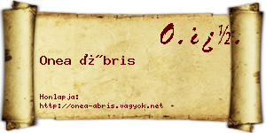 Onea Ábris névjegykártya